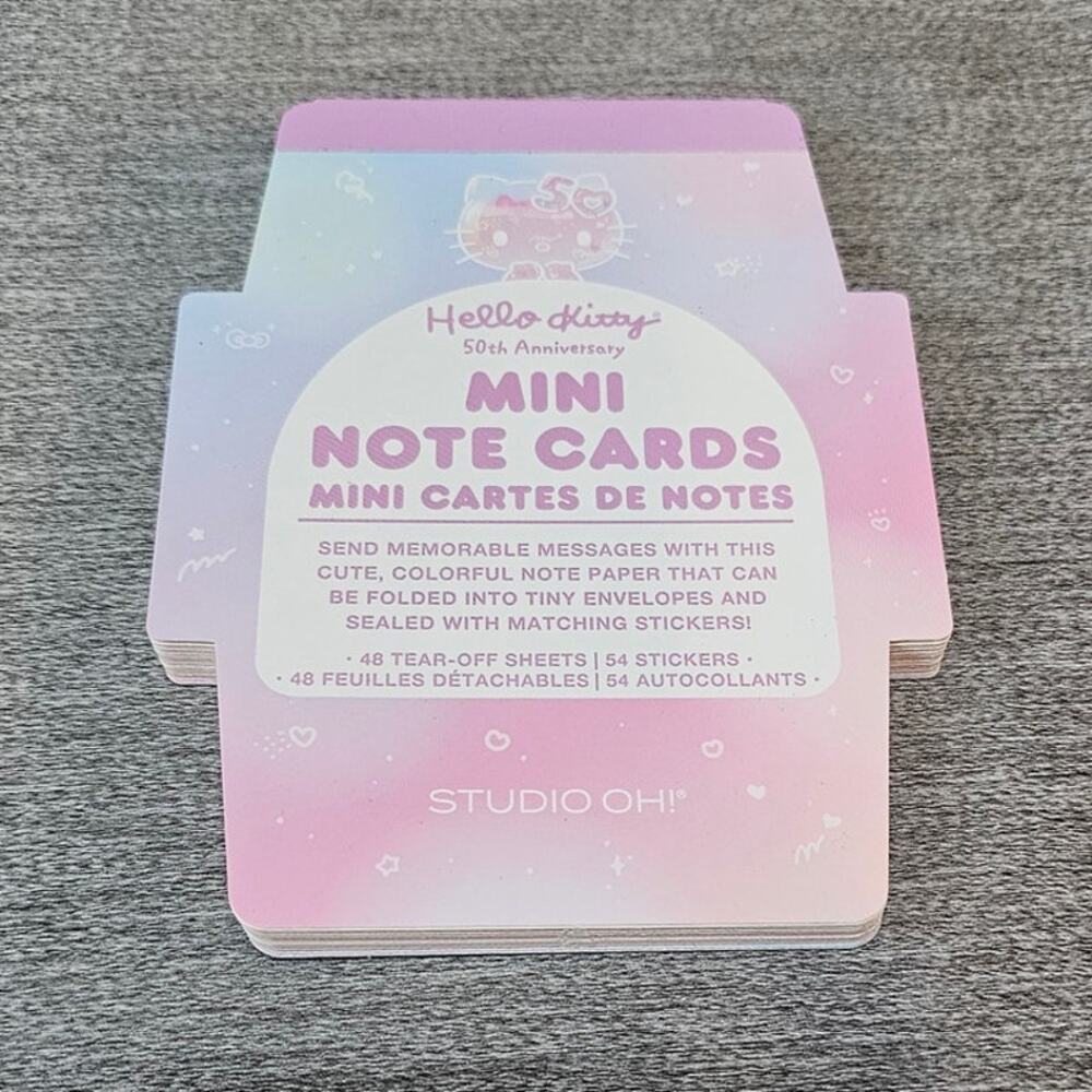 Limited Edition Hello Kitty 50th Anniversary Mini Memo Note Cards with Stickers
